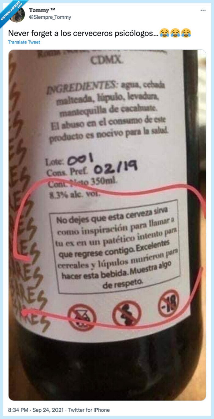 psicólogos,cerveceros,etiqueta