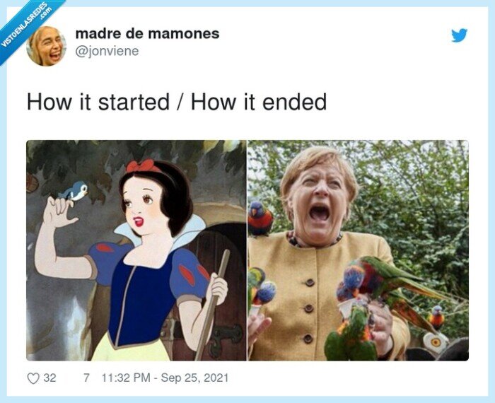 merkel,blancanieves,pajaros