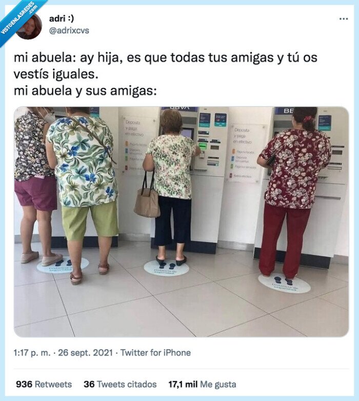 outfit,abuela,vestirse,iguales