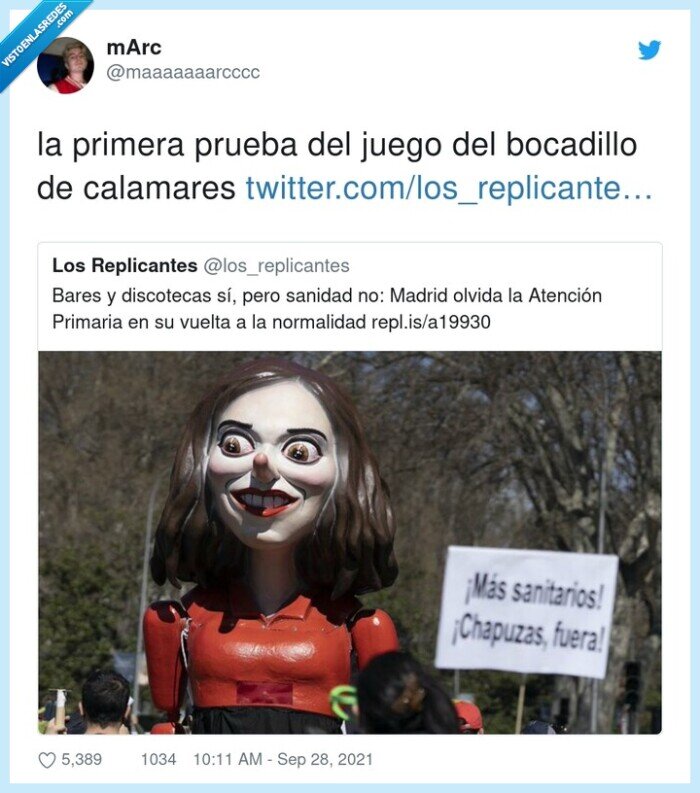 calamares,bocadillo,primera prueba,juego,el juego del calamar,madrid,ayuso