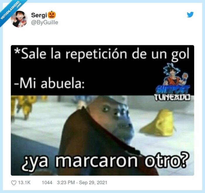 abuela,gol,repetici&oacute;n,marcar