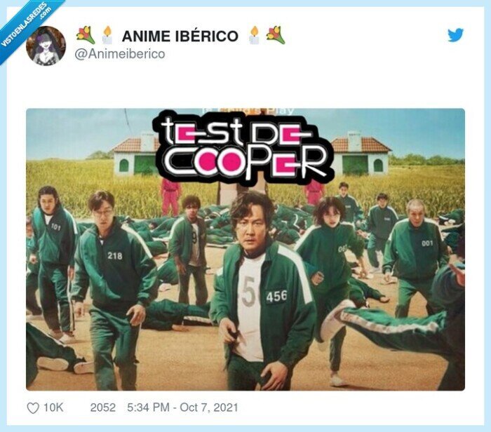 test de cooper,el juego del calamar,pruebas