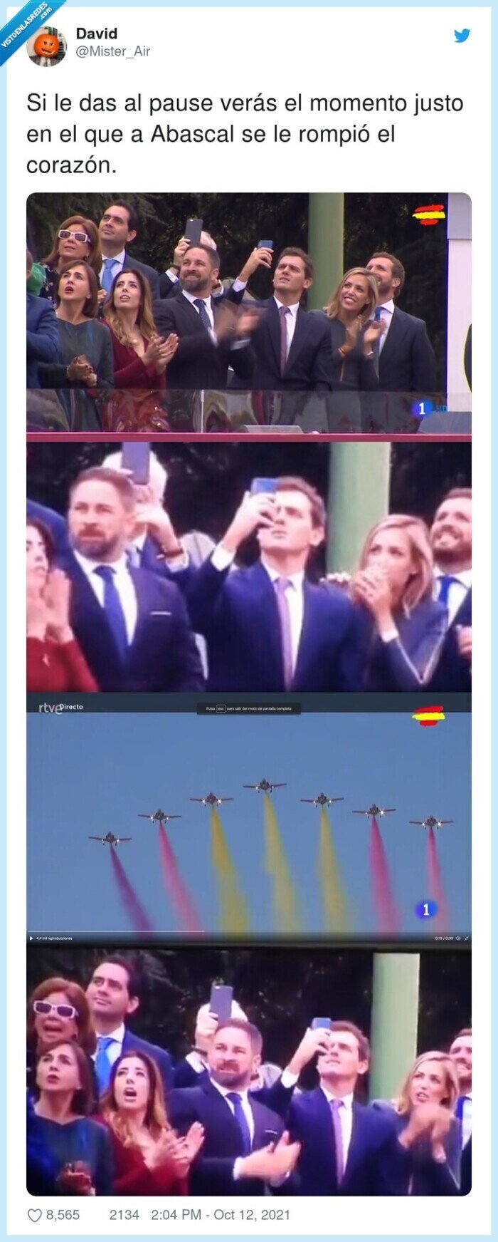 corazón,abascal,momento,bandera,republicana,avión,fuerzas armadas,12octubre