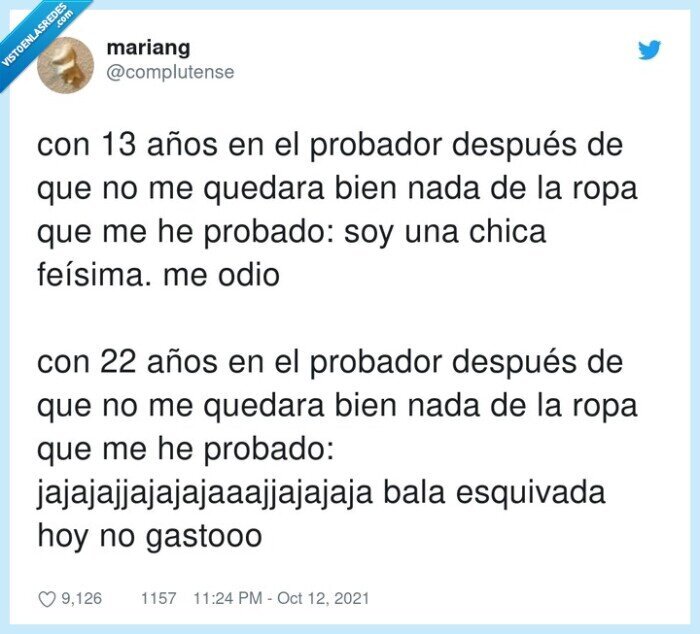 bala esquivada,probador,feísima,ahorrar