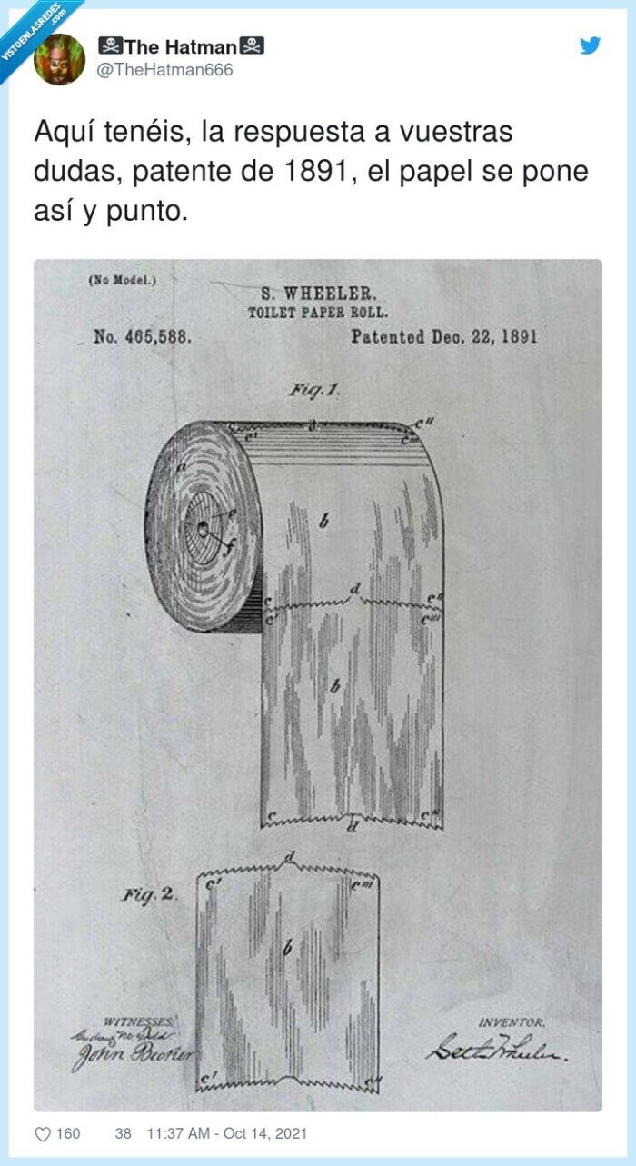 respuesta,papel de wc,patente,dudas