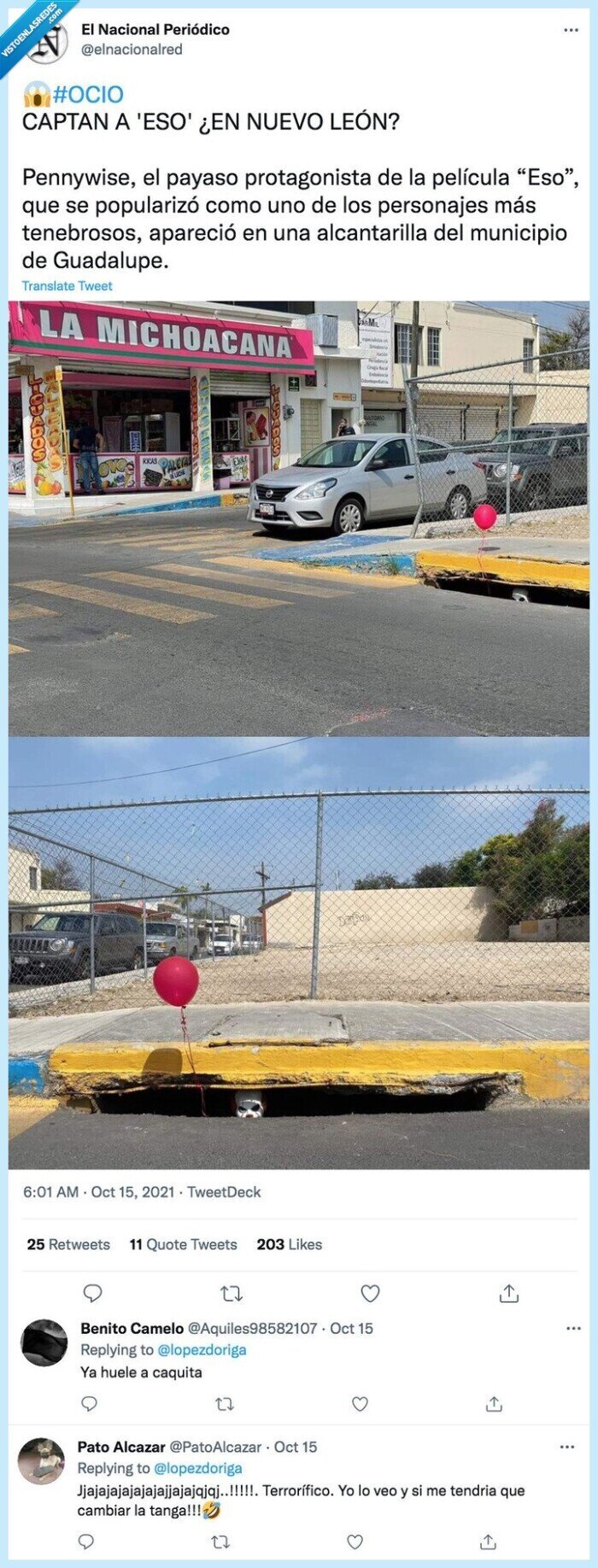 alcantarilla,guadalupe,pennywise,apareció,#viral,payaso