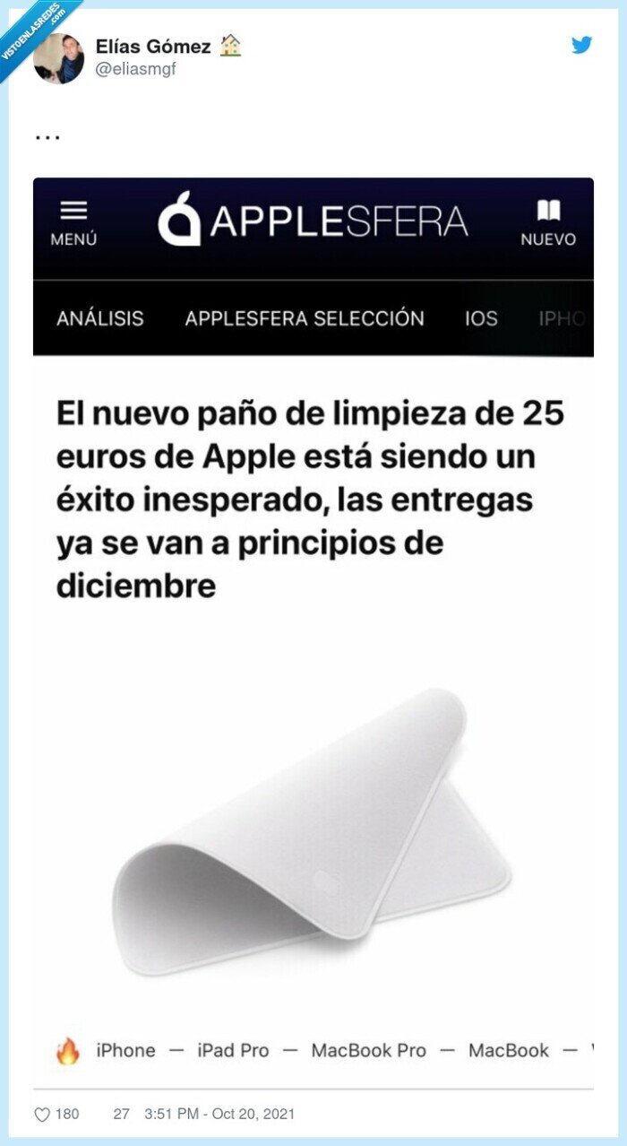 paño de limpieza,apple,ganga