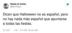 Enlace a Halloween no es español, pero apuntarse a las fiestas sí, por @BunHasta