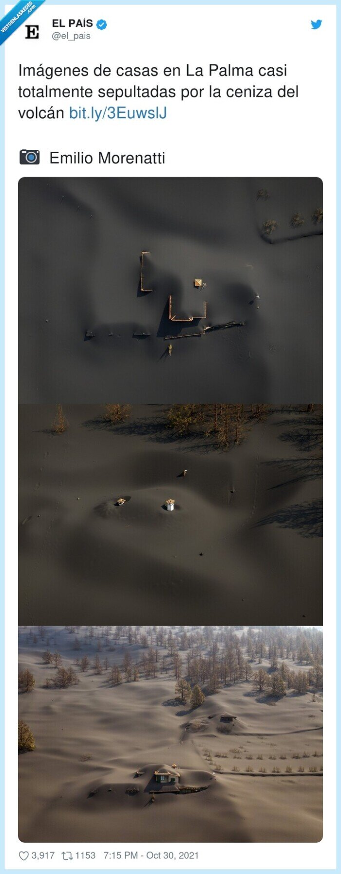 la palma,ceniza,sepultadas,imágenes,morenatti,volcán