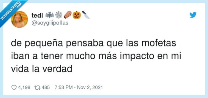 de pequeña,pensar,mofetas,impacto