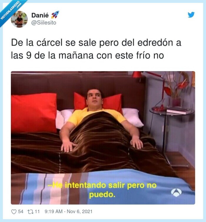edredón,cárcel,mañana,frío,salir