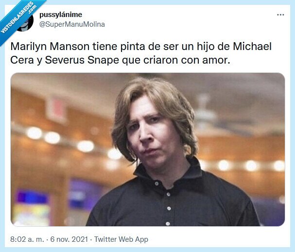 marilyn manson,michael cera,snape,hijo