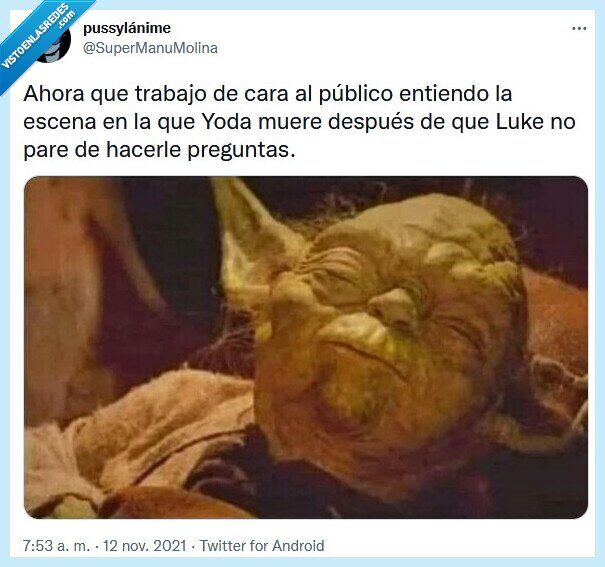 público,trabajar,yoda,morir,preguntas