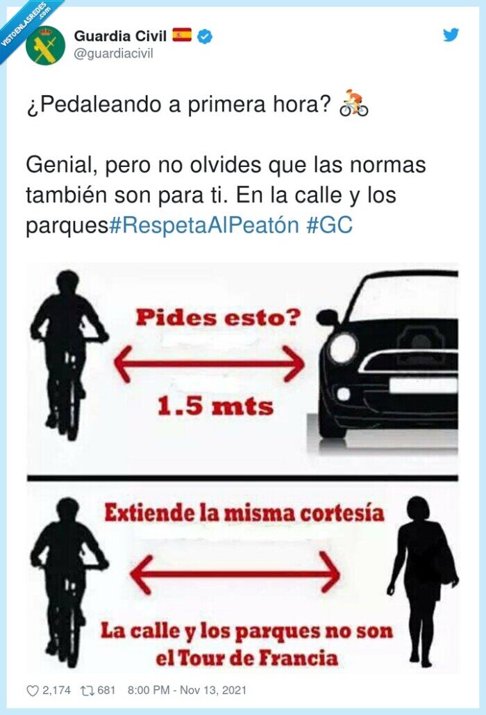 policía,ciclistas,distancia
