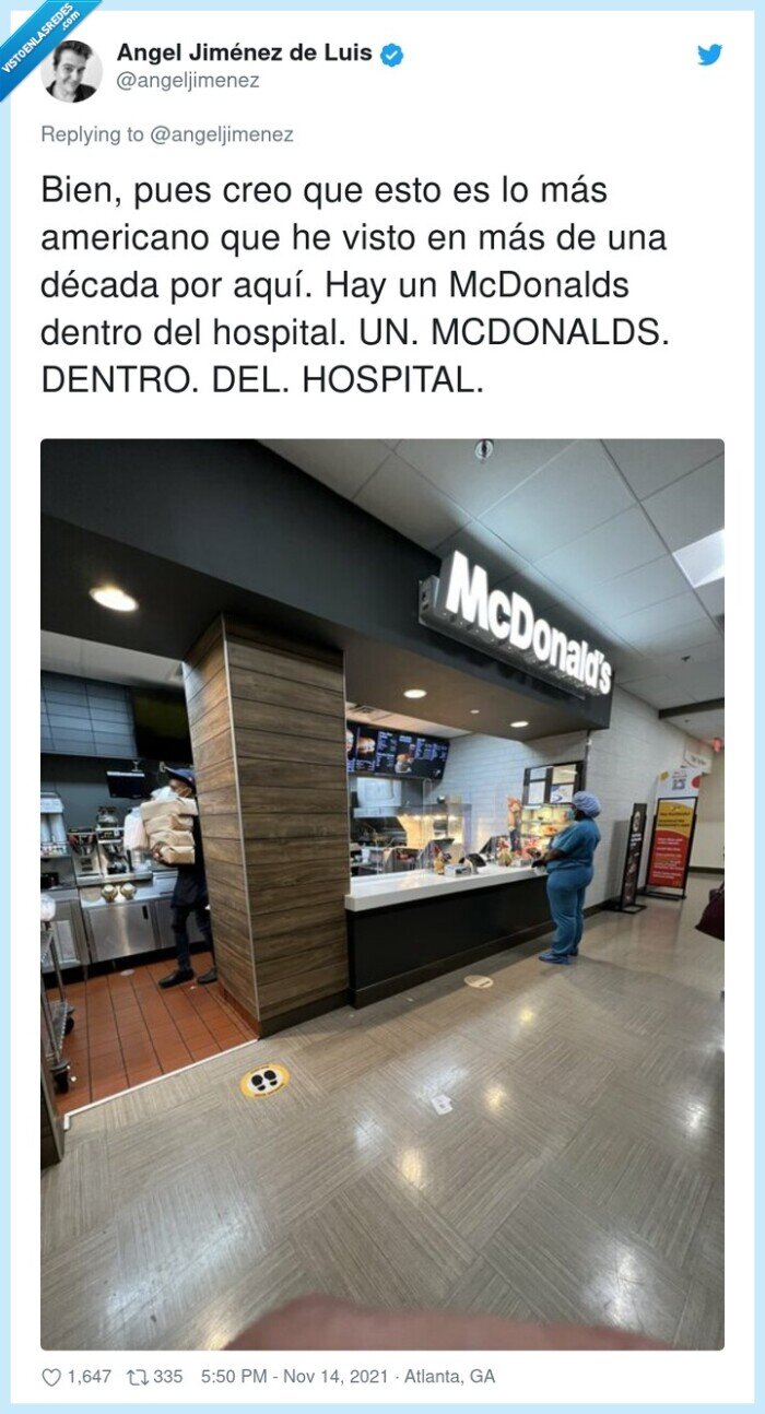 mcdonalds,americano,hospital,dentro,bien