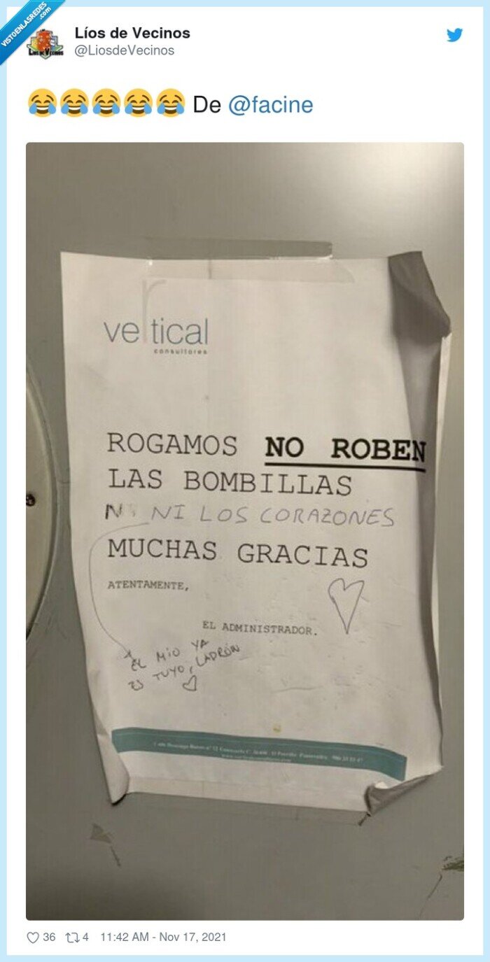 cartel,vecinos,corazón,robar