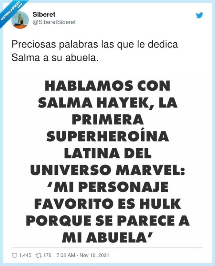 recordar,abuela,salma hayek,hulk
