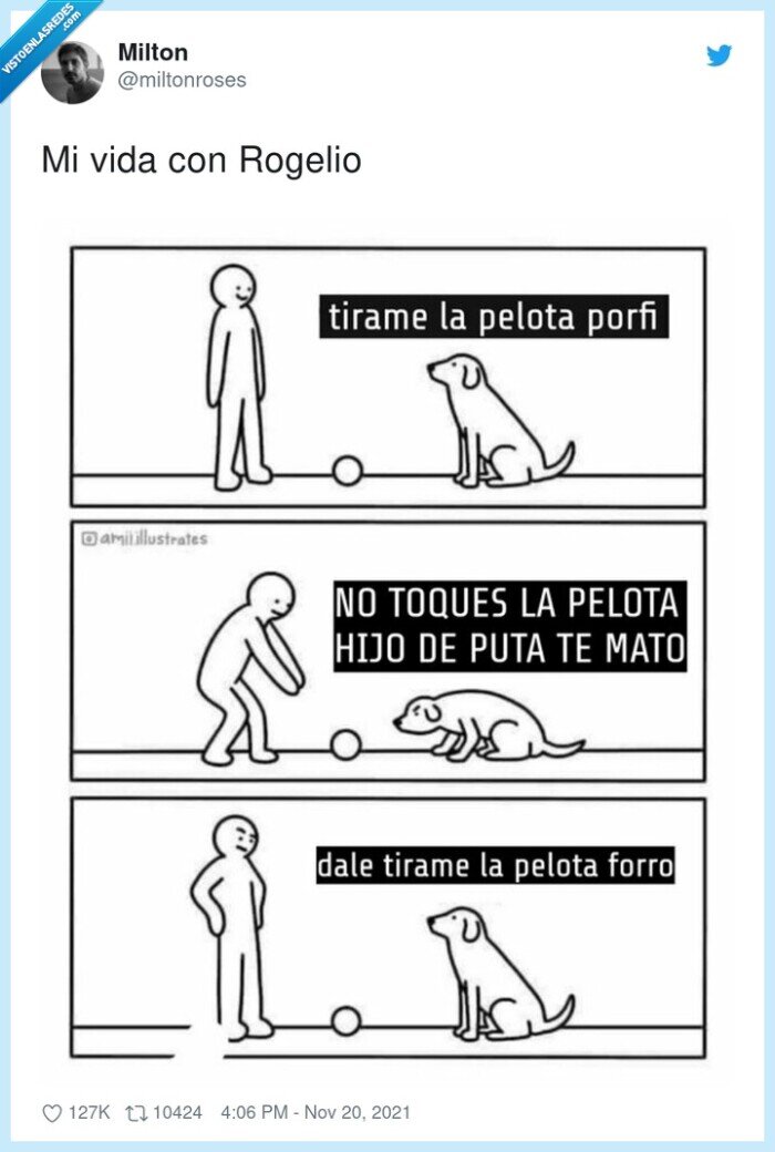 rogelio,vida,perro,pelota,recoger,enfadado