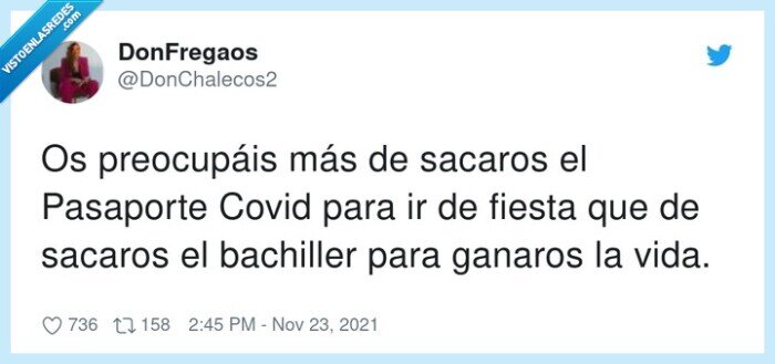 preocuparse,pasaporte sanitario,bachiller,sacar,fiesta