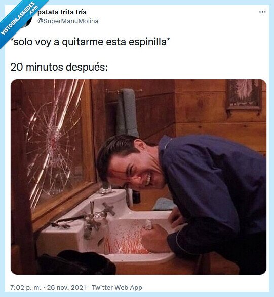 espinilla,quitar,espejo,sangre