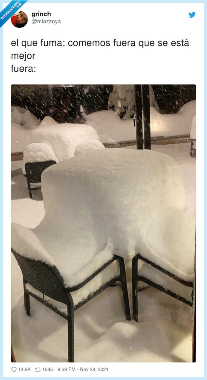 comer,fuera,nieve,sillas,fumadores