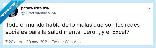 excel,redes socales,salud,mental