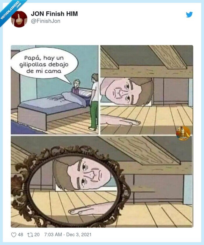 broma,espejo,cama,padre