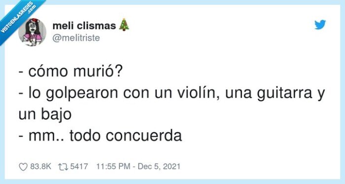 golpearon,violín,guitarra,morir