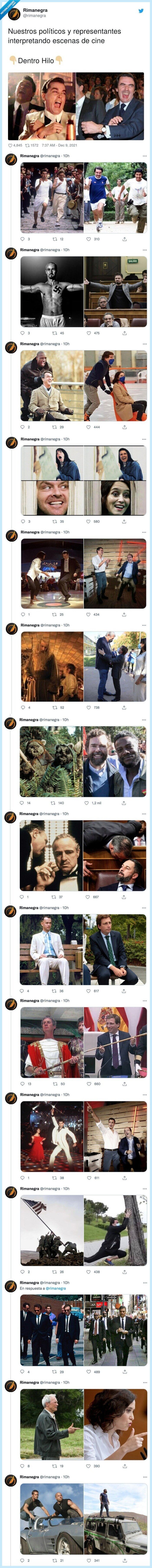 escenas míticas,representantes,interpretando,hilo,políticos,nuestros