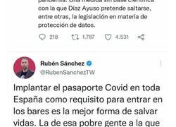 Enlace a Rubén Sánchez se lleva un autozasca y queda como un tonto por el pasaporte covid, por @ivigrad