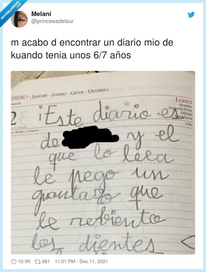 encontrar,diario,niño,amenaza