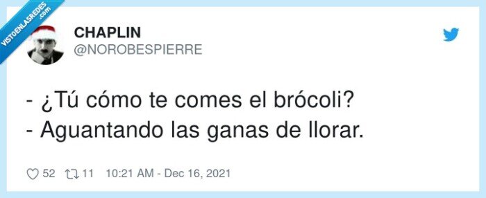 aguantanr,brócoli,llorar,comer,ganas