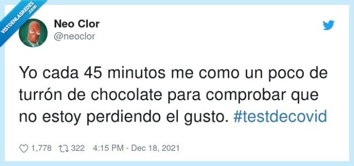 testdecovid,chocolate,comprobar,gusto y olfato,minutos,turrón