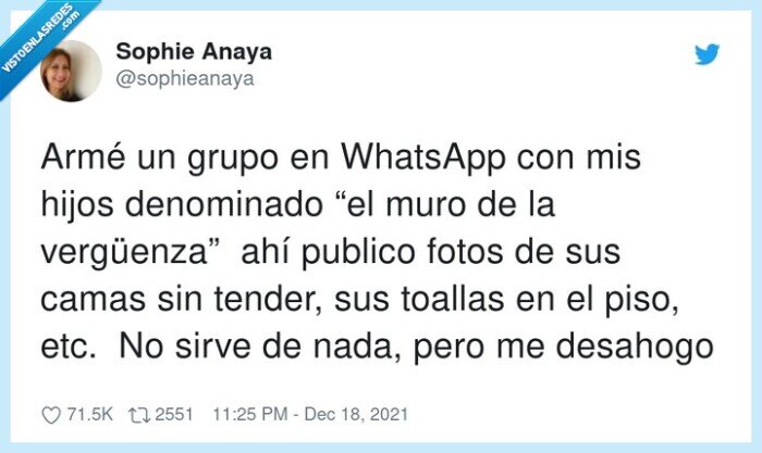 vergüenza,desahogo,whatsapp,publicar,desorden,hijos