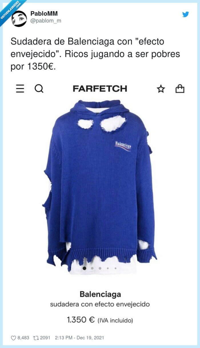 balenciaga,envejecido,sudadera,caro,1350€