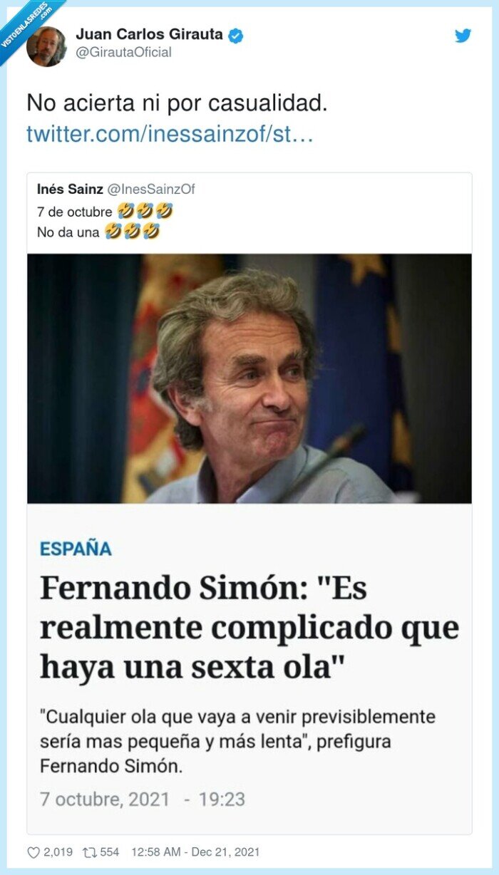 fernando simon,no da una,desastre,sexta ola,coronavirus