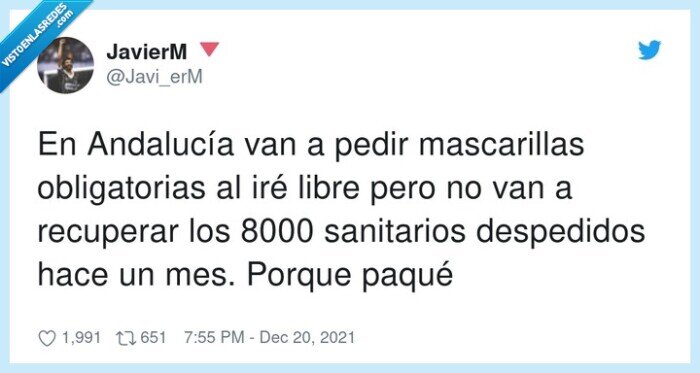 obligatorias,mascarillas,andalucía,sanitarios,despedidos,recuperar