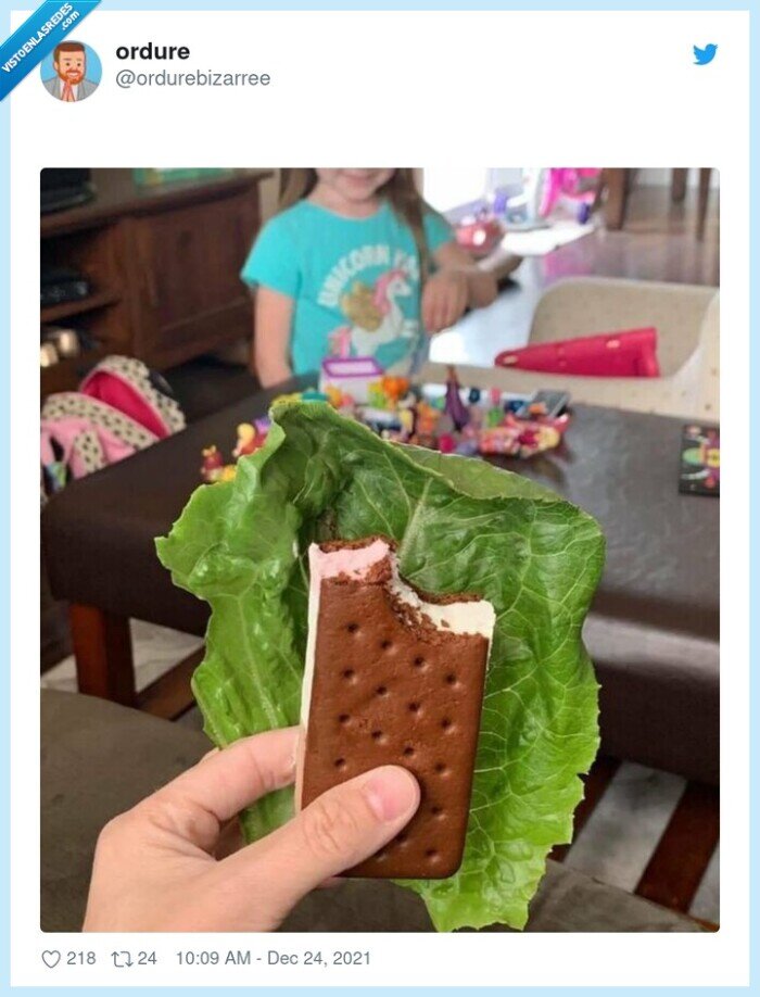 ni&ntilde;os,helado,esconder,lechuga