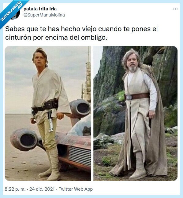 cinturón,ombligo,viejo,star wars,luke skywalker