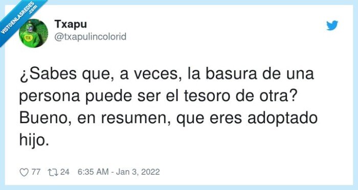 adoptado,resumen,persona,basura,tesoro