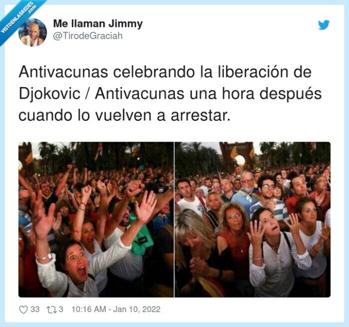 antivacunas,liberaci&oacute;n,celebrando,djokovic,arrestar