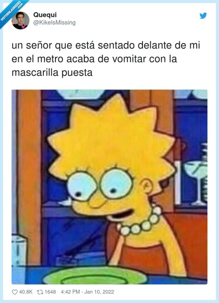 mascarilla,sentado,lisa simpson,vomitar,puesta