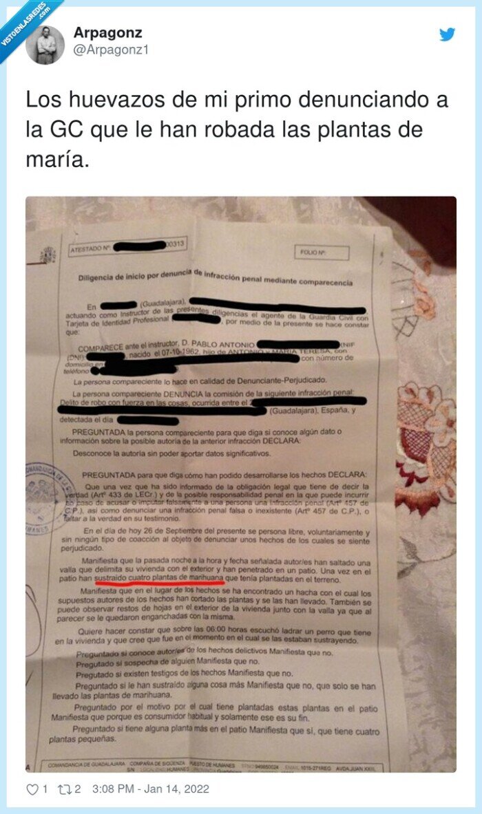 denunciando,huevazos,plantas,robada,maría,primo
