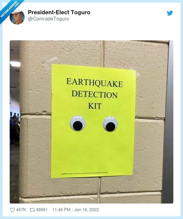 ojos saltones,terremoto,papel,kit,detección