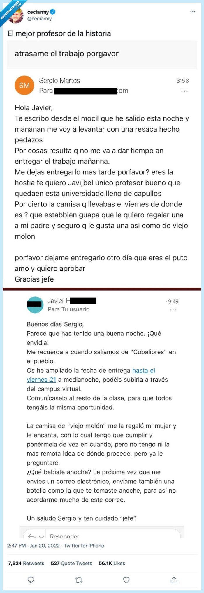 historia,profesor,respuesta,entrega,borracho