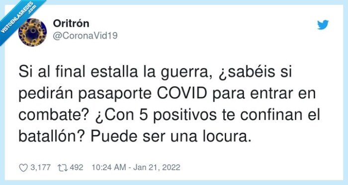 batallón,pasaporte,positivos,guerra,confinar,combate