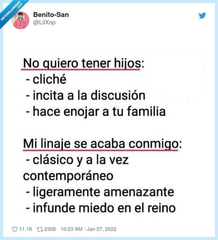 respuesta,tener hijos,linaje
