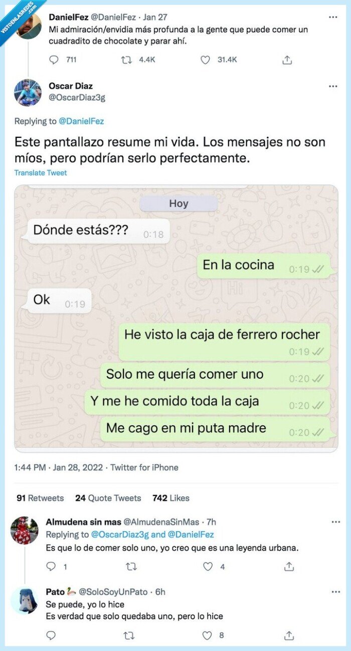 perfectamente,@danielfez,pantallazo,ferrero rocher,caja,comer