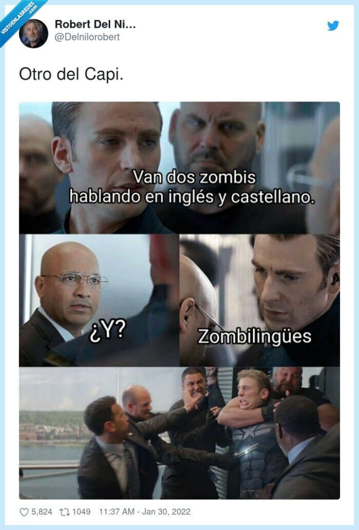 zombies,idiomas,chistaco,capitán américa