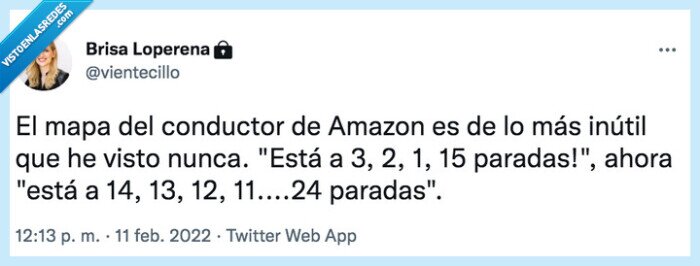 amazon,repartidor,paradas